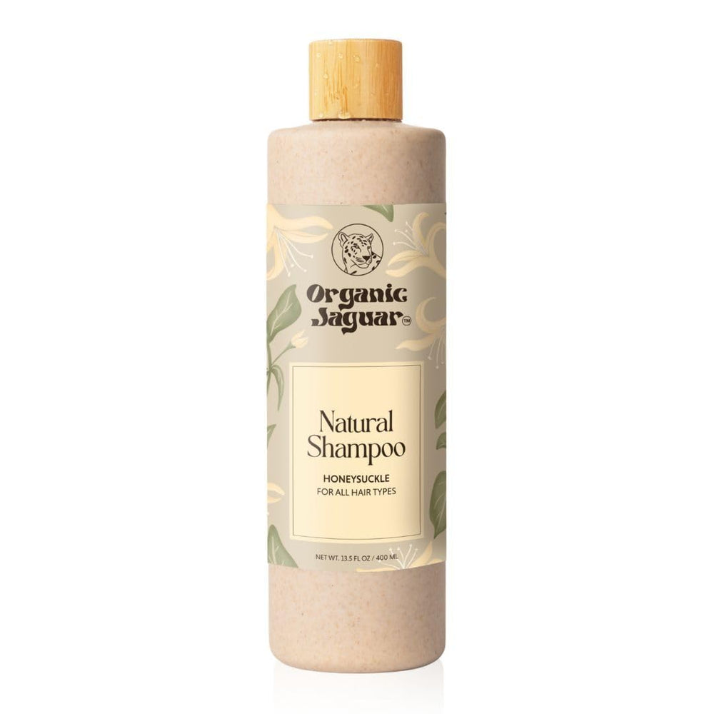 Organic Jaguar shampoing : bouteille visible, riche en huile de ricin pour cheveux plus forts.