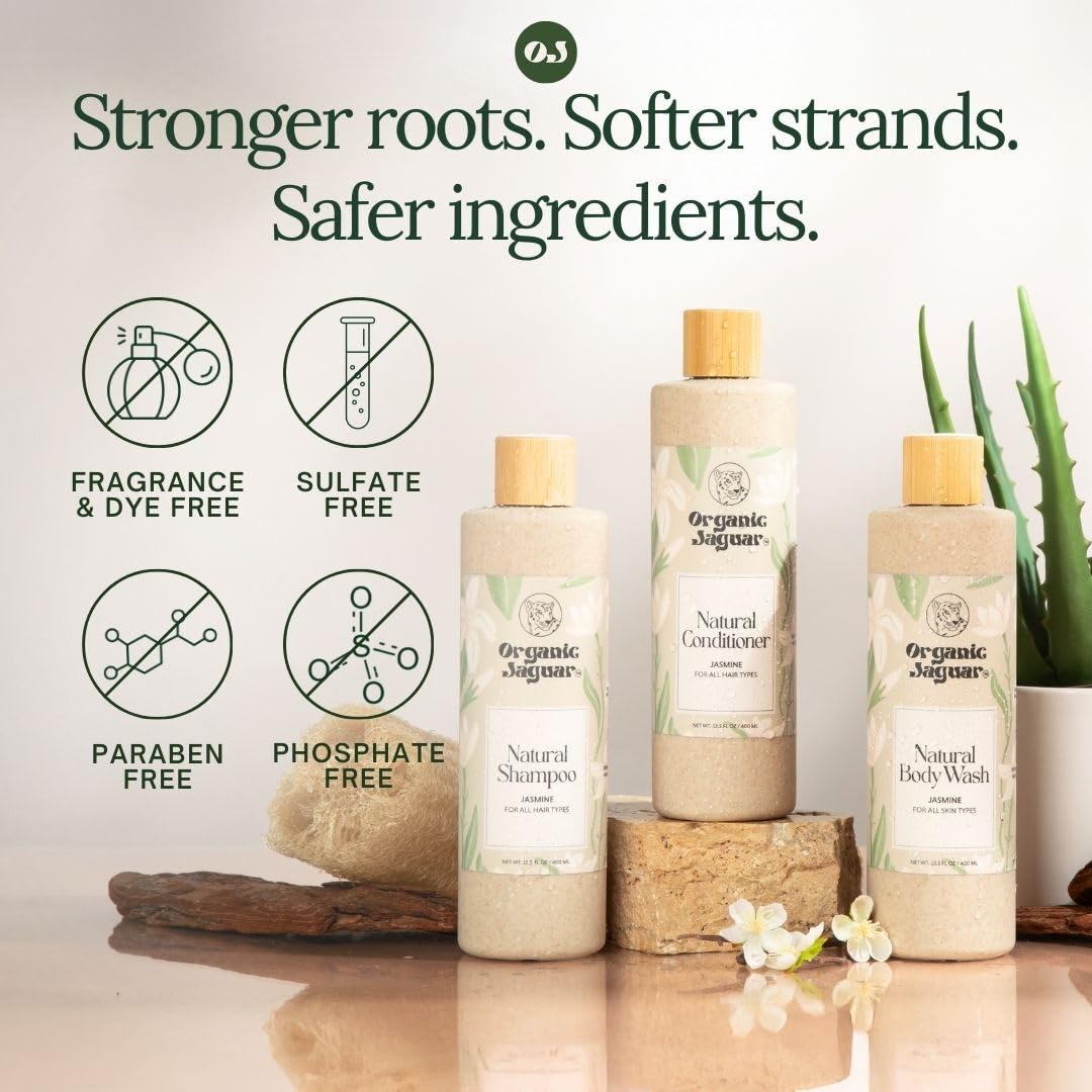 Organic Jaguar Shampoo – Ingrédients huile de ricin et Aloe Vera nourrissent les cheveux