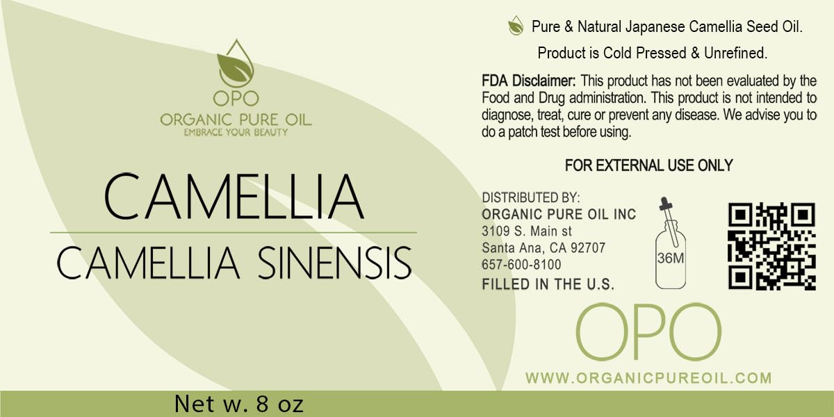 Organic Pure Oil huile camélia , démonstration d'application visage pour peau nourrie