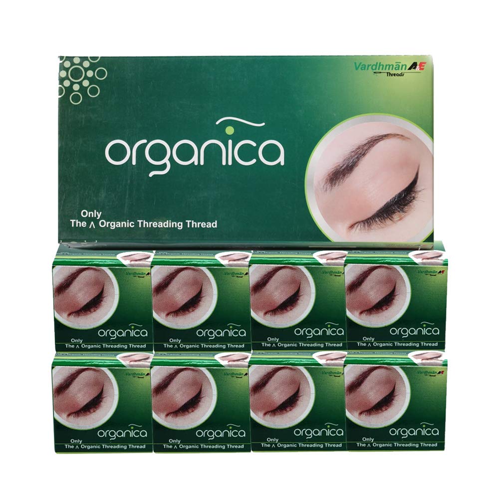 Organica fil coton épilation sourcils, boîte de 8 bobines pour précision