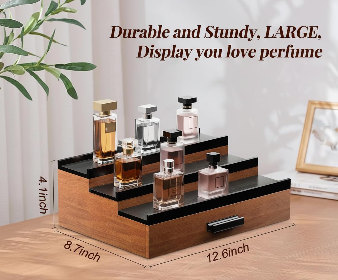 Organisateur Cologne Homme Bois Noir – rangement discret des objets de valeur.