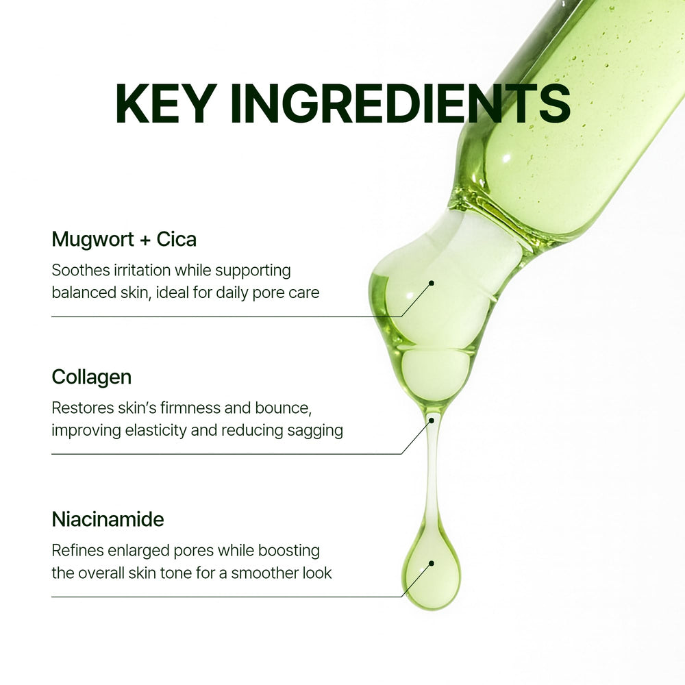 Orien Mugwort Pore Serum texture légère et fini lumineux