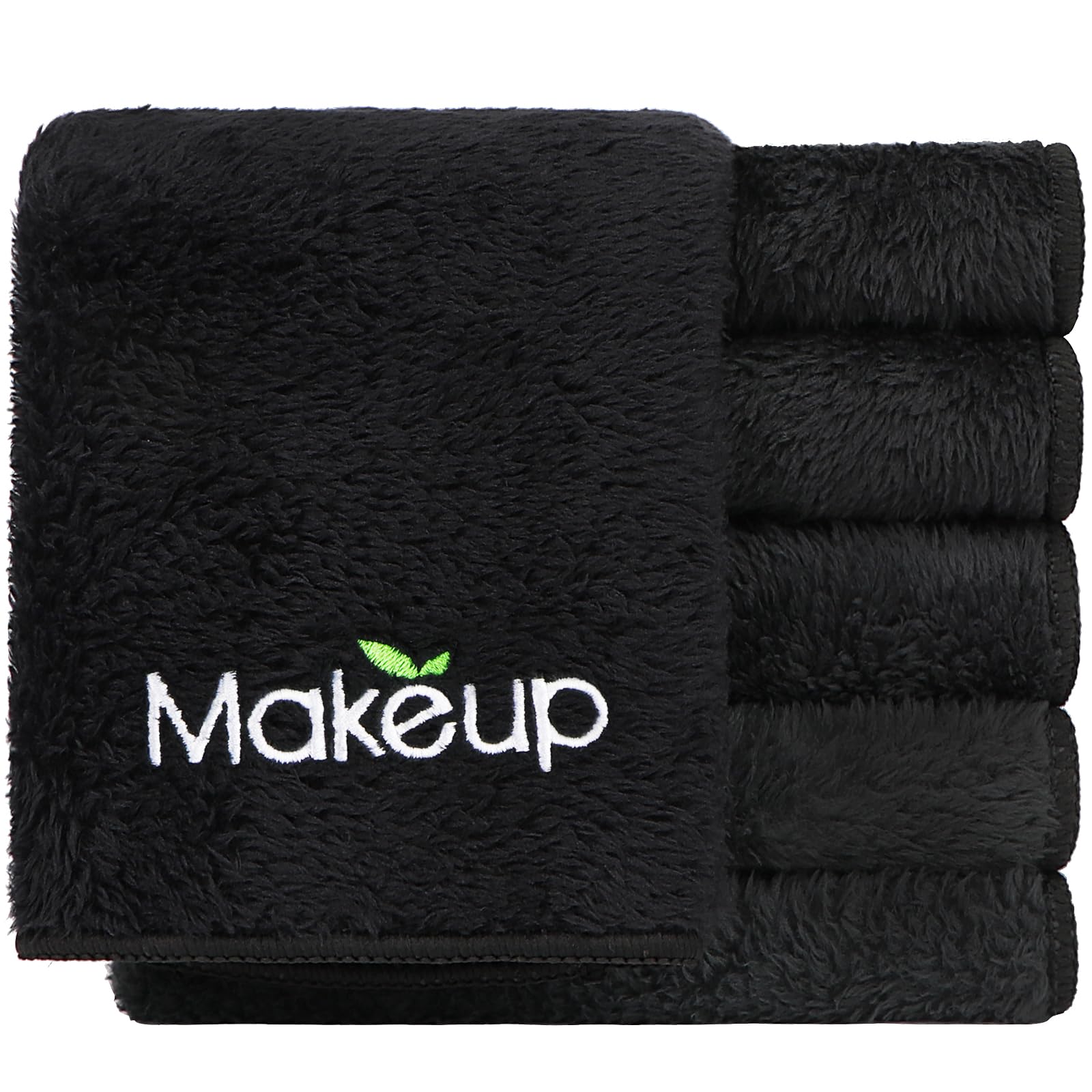 Orighty lingettes démaquillantes microfibre peluche corail noir 13x13 pour démaquillage en douceur