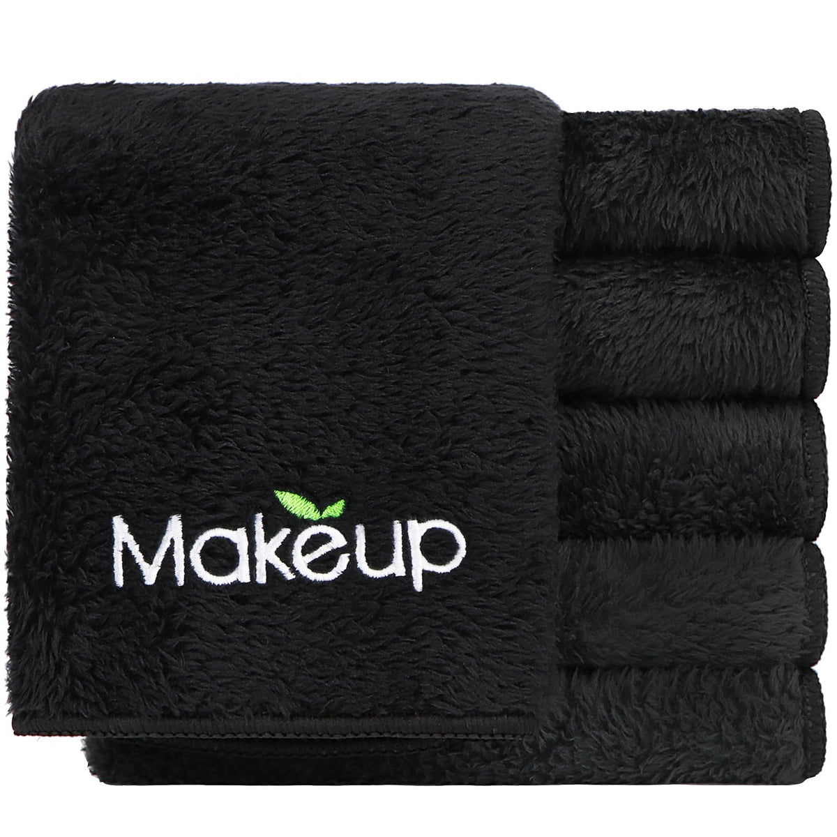 Orighty lingettes démaquillantes microfibre peluche corail noir 13x13 pour démaquillage en douceur
