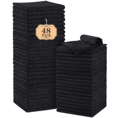 Orighty ensemble de 48 serviettes salon noir 16x29, douceur et absorption adaptées au pro.