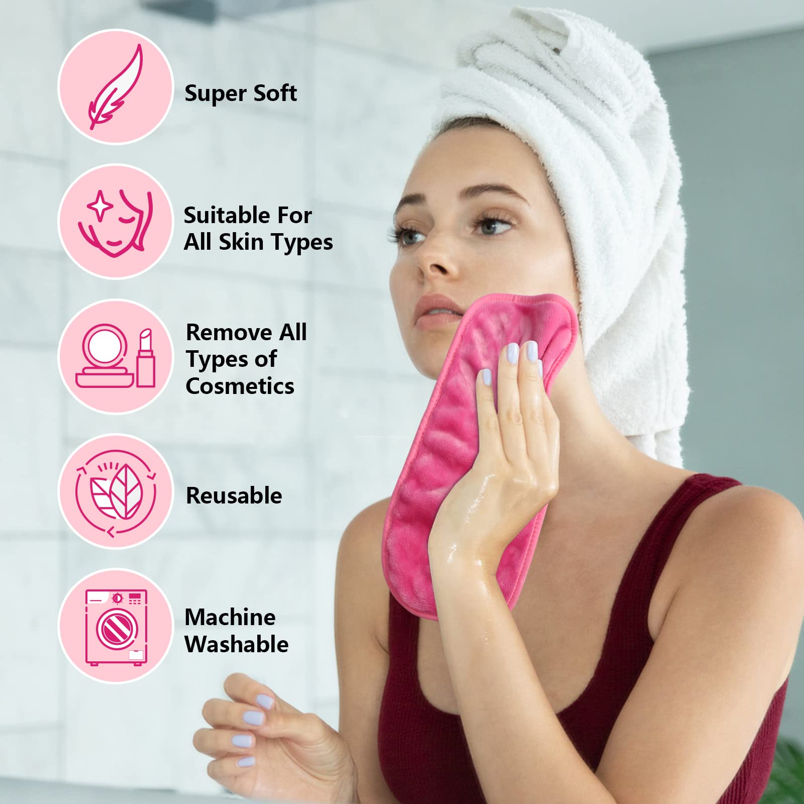 Lingette démaquillante microfibre Orighty rose pratique en voyage