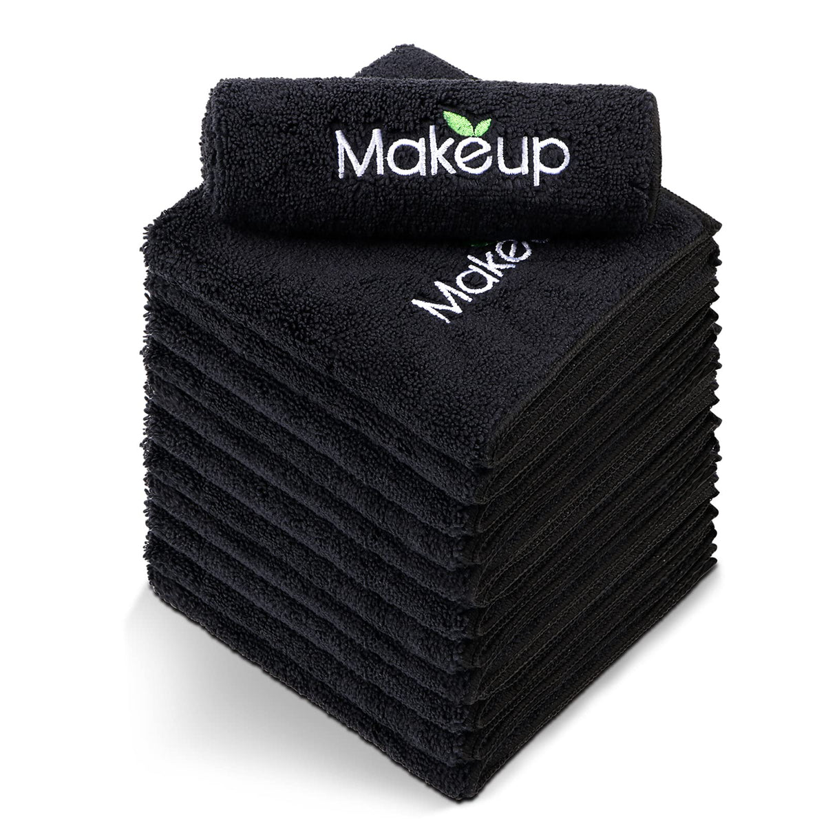Lingettes démaquillage Orighty en microfibre noires pour un nettoyage en douceur.