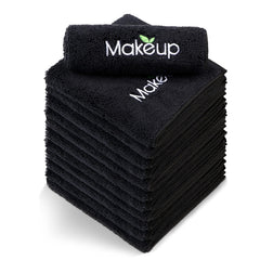 Lingettes démaquillage Orighty en microfibre noires pour un nettoyage en douceur.