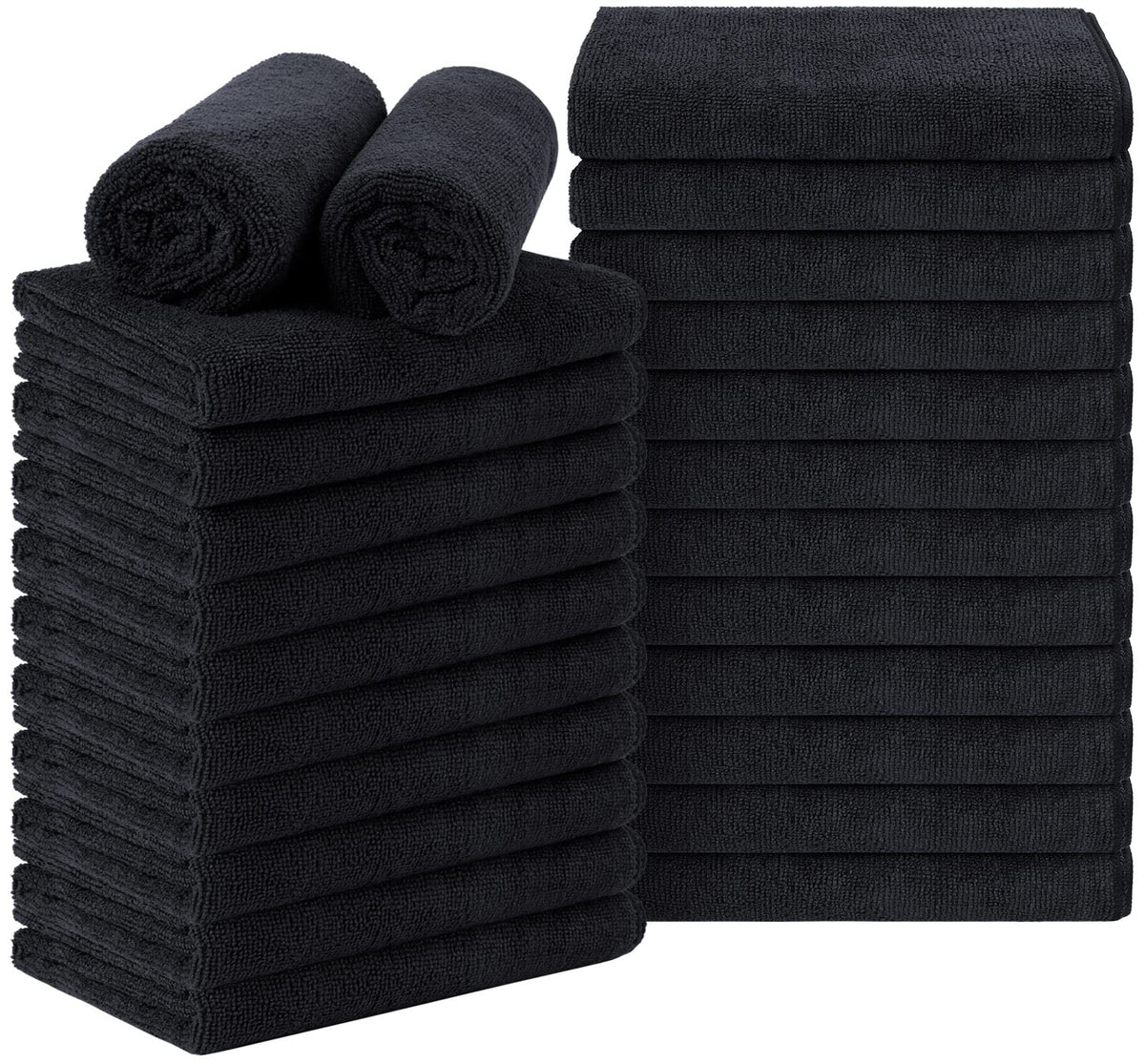 Serviettes Orighty salon noir 16x29, absorption efficace pour cheveux et peau.