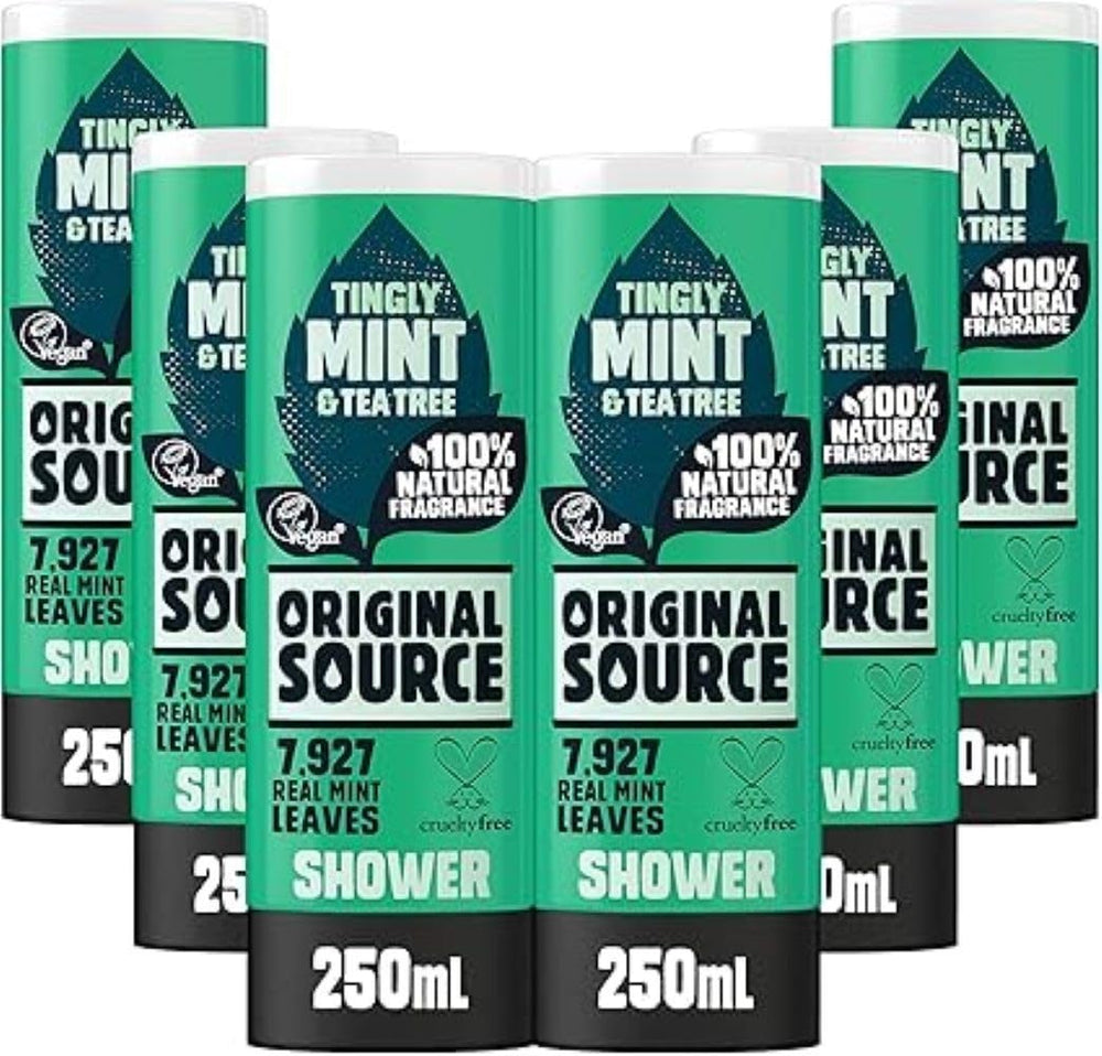 Original Source gel-douche arbre à thé menthe bouteille – fraîcheur vivifiante sous la douche.