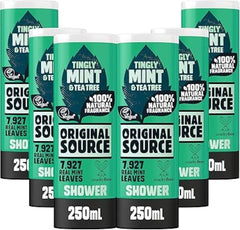 Original Source gel-douche arbre à thé menthe bouteille – fraîcheur vivifiante sous la douche.