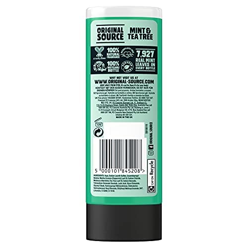 Original Source gel-douche arbre à thé menthe – gros plan sur la mousse.