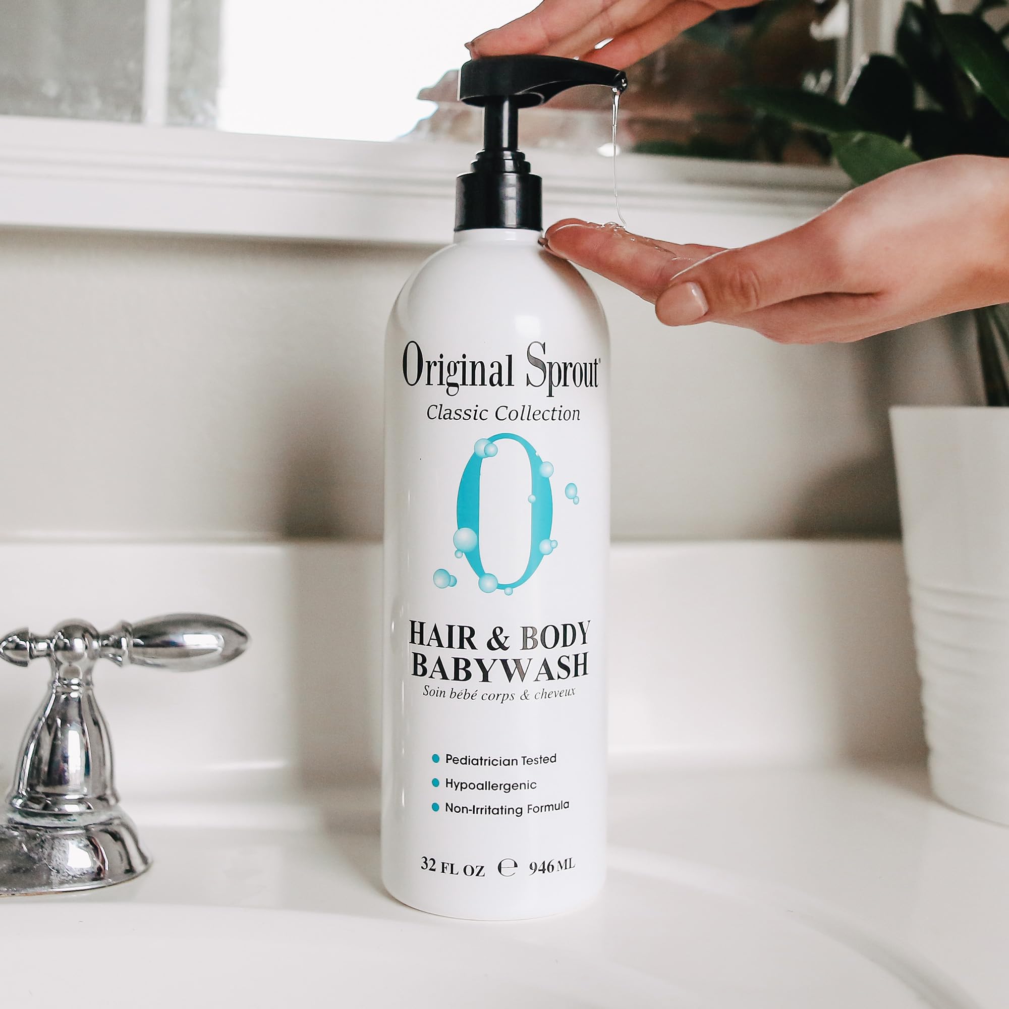 Original Sprout Shampoing Bébé – calendula et romarin, soin doux peau sensible.