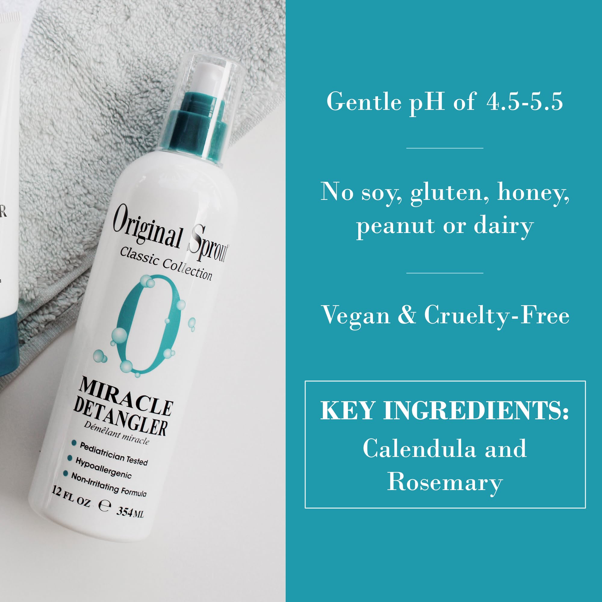 Original Sprout Miracle Detangler – ingrédients naturels calendula, concombre, arnica et romarin