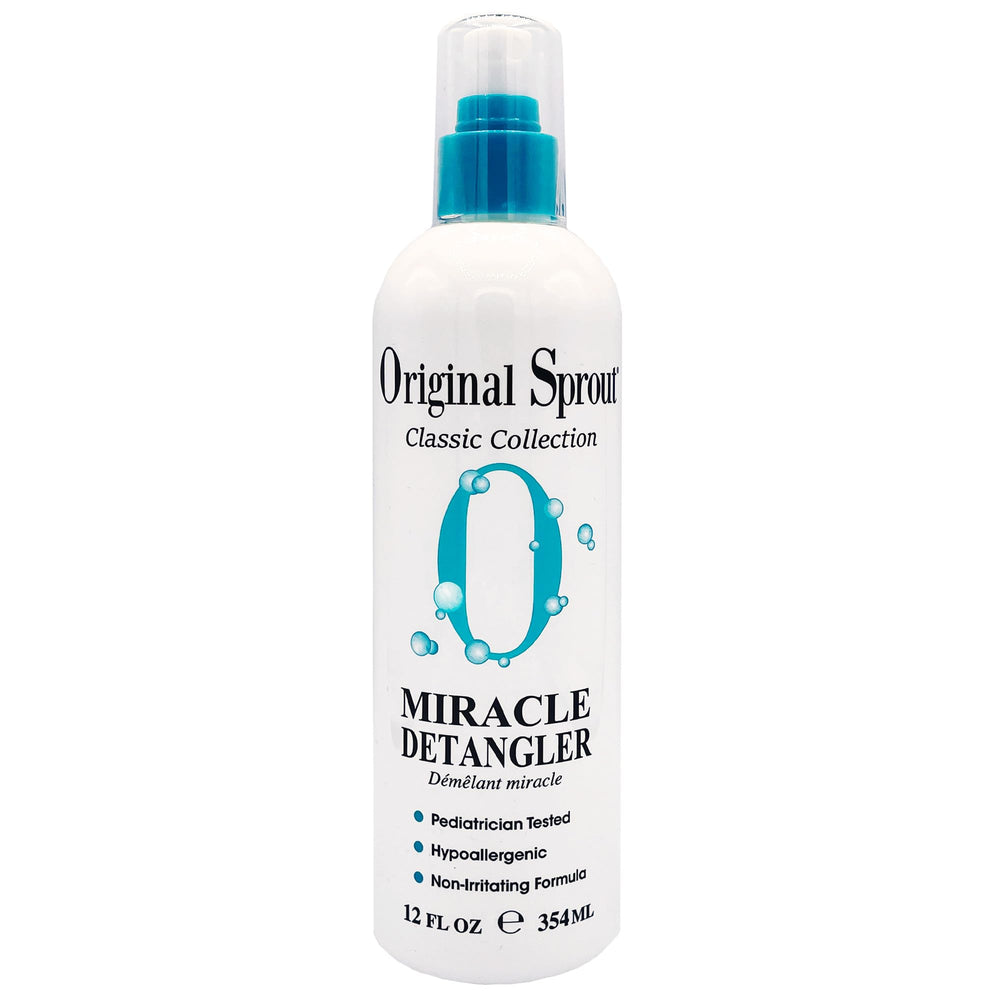 Original Sprout Miracle Detangler Spray — Bouteille 12oz, demelage facilite sans frisottis.