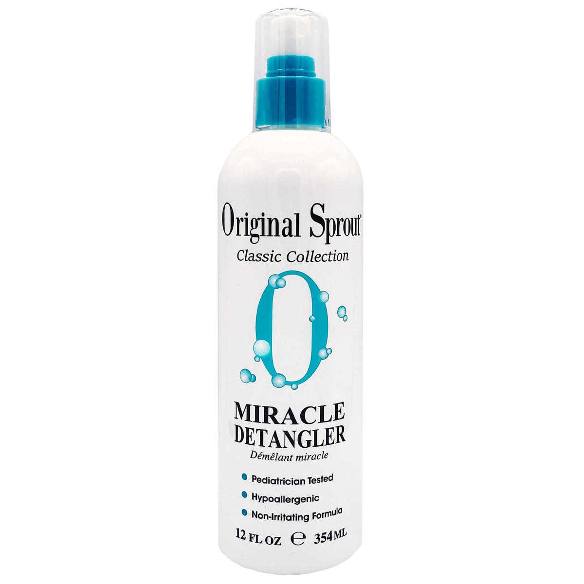 Original Sprout Miracle Detangler Spray — Bouteille 12oz, demelage facilite sans frisottis.