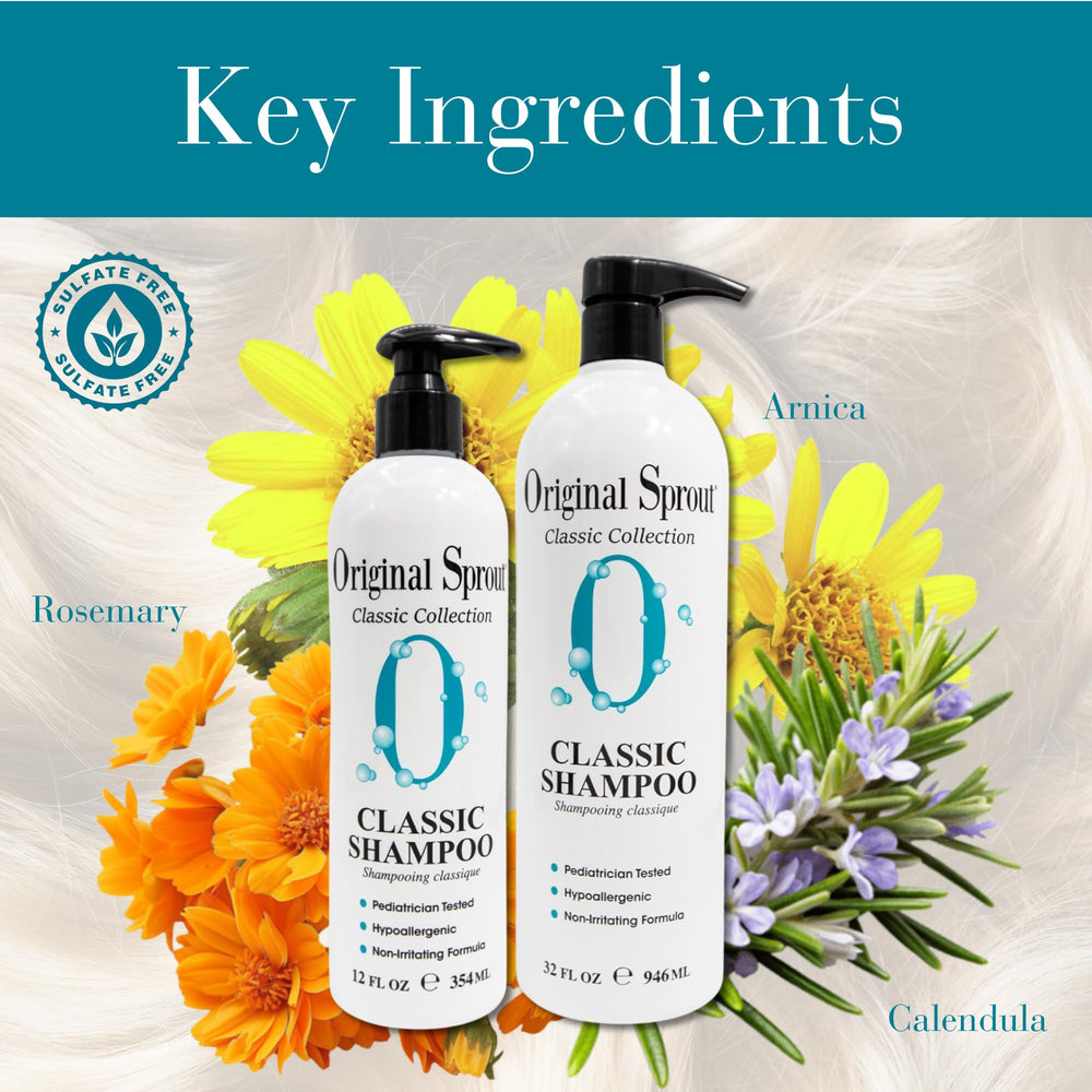 Original Sprout Shampoing Classique – botanicals arnica, apaise le cuir chevelu.