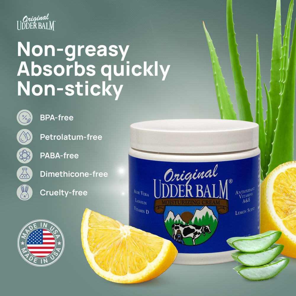 Original Udder Balm appliqué, absorption rapide sans résidu.