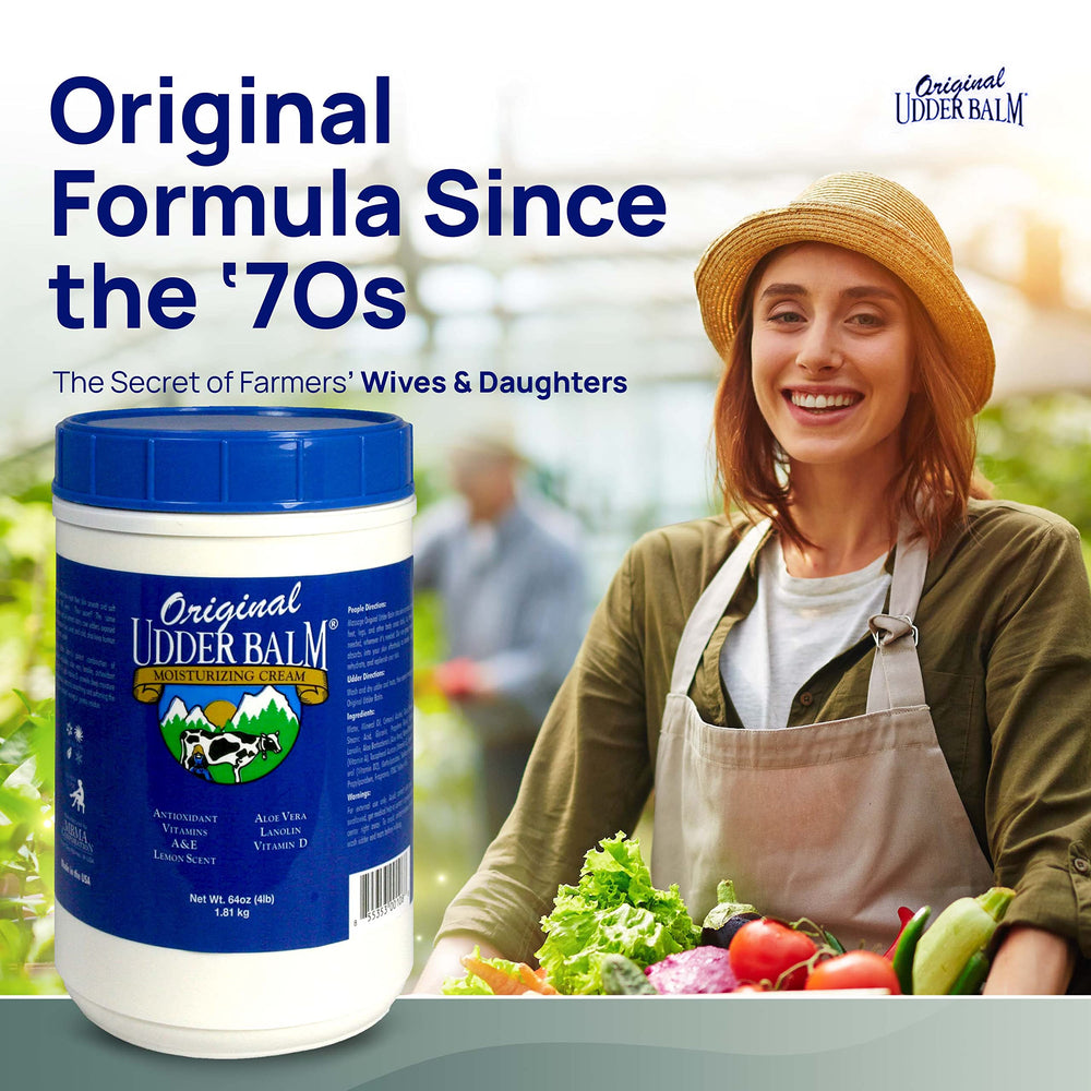 Original Udder Balm crème dense pour mains sèches, soin réparateur non gras.