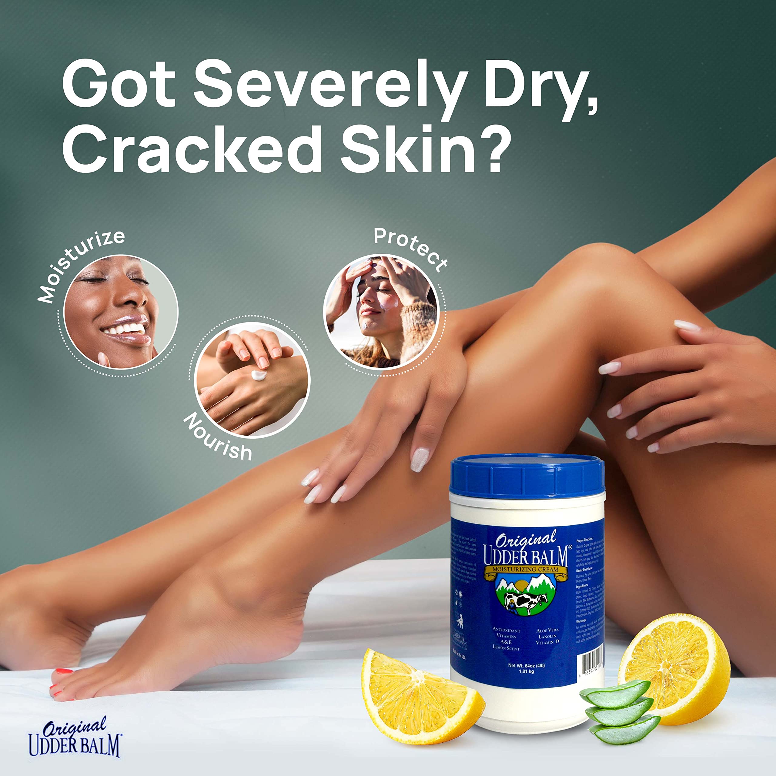 Original Udder Balm crème pieds et talons, traitement des zones craquelées.