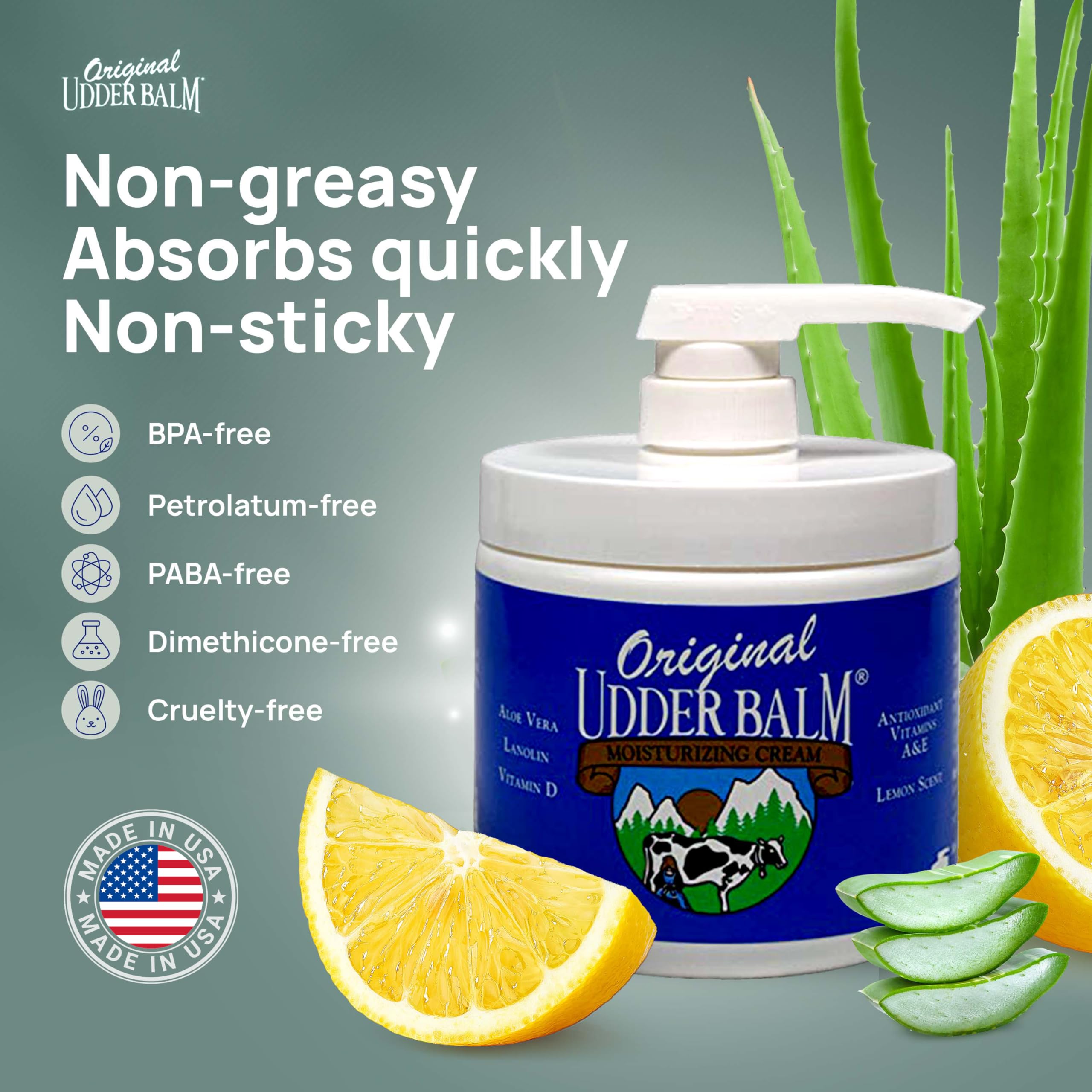 Original Udder Balm fabriqué aux USA, valeur traditionnelle et confiance pour les familles.