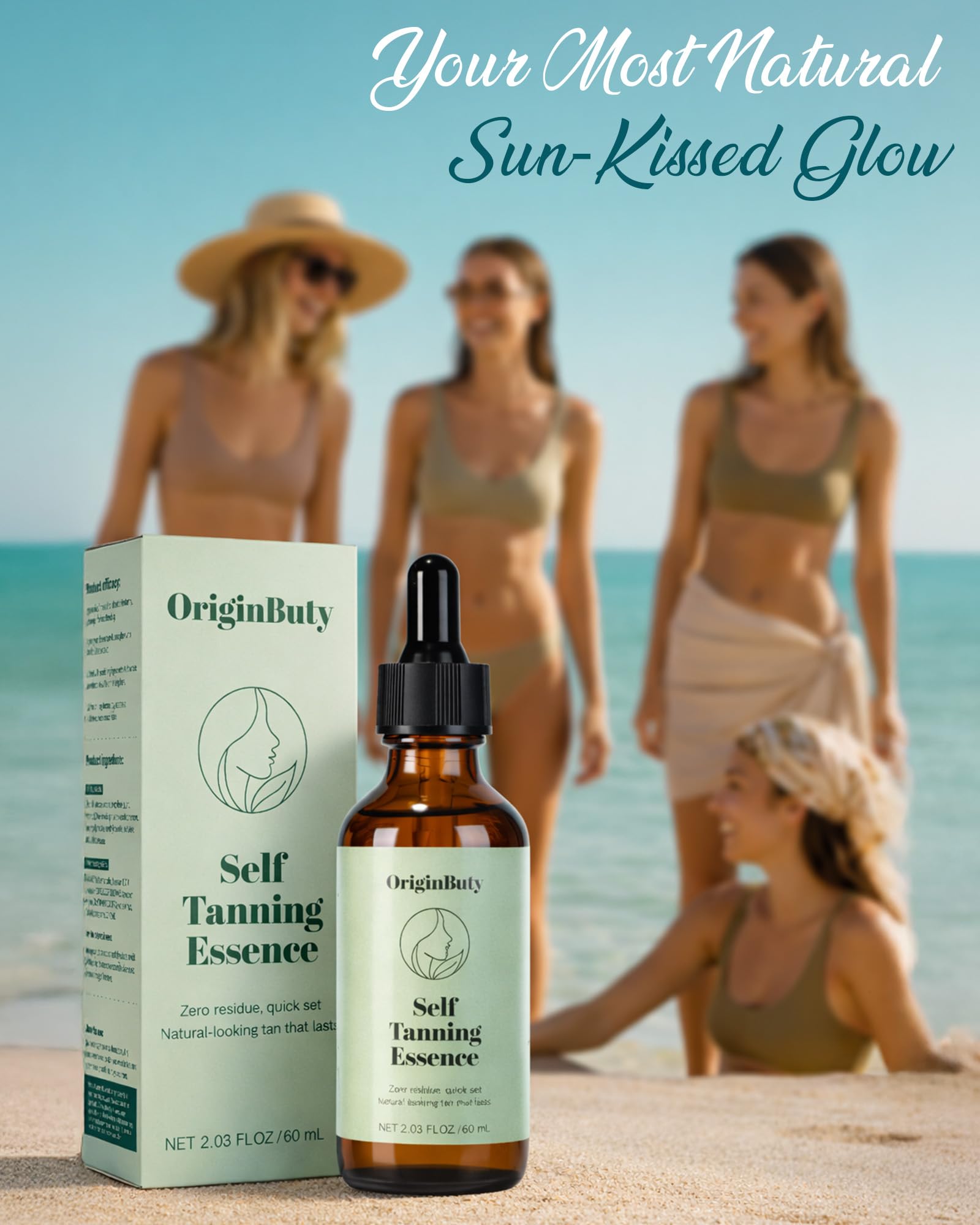 Originbuty gouttes visage bronzage tenue longue : teint durable.