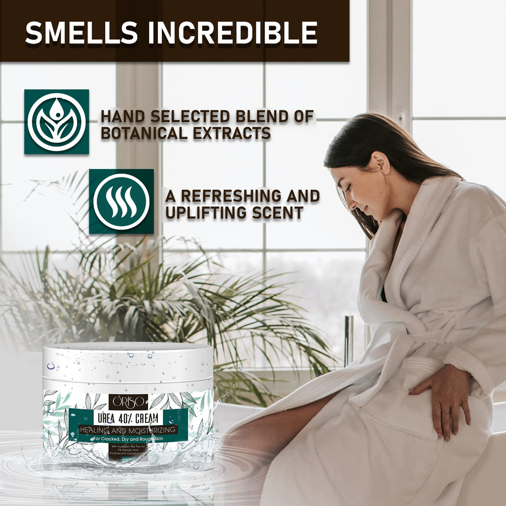 ORISO Crème Urée 40% botanique menthe et jasmin — parfum frais et soin nourrissant