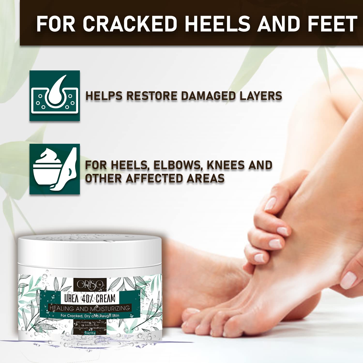 ORISO Crème Urée 40% pour talons secs — confort quotidien et douceur