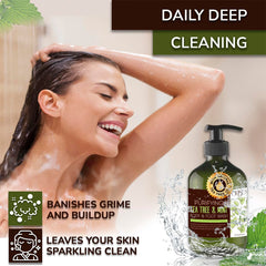 Lush foamy lather from ORISO Tea Tree Mint in the shower.