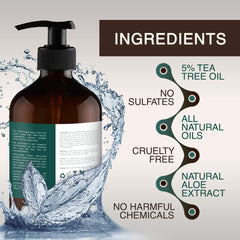 Close-up of ORISO Tea Tree Oil Body Wash foamy lather with mint scent