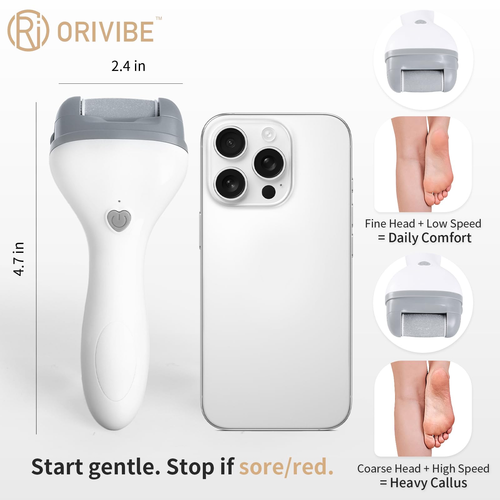 Orivibe: poignée ergonomique pour une prise en main stable.