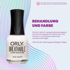 Orly Breathable Nail Color: technologie oxygène hydrate les ongles en profondeur.