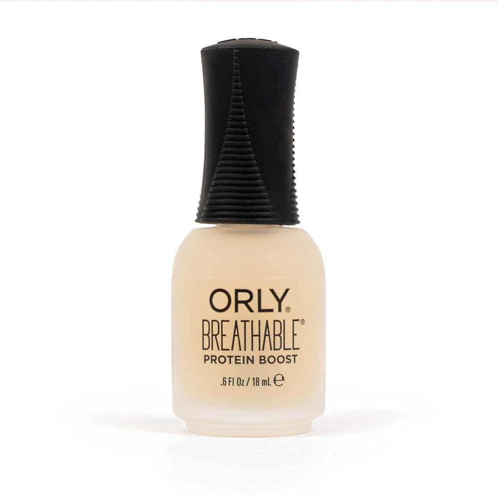Orly Breathable Protein Boost : bouteille montrant soin des ongles renforcés et souples.
