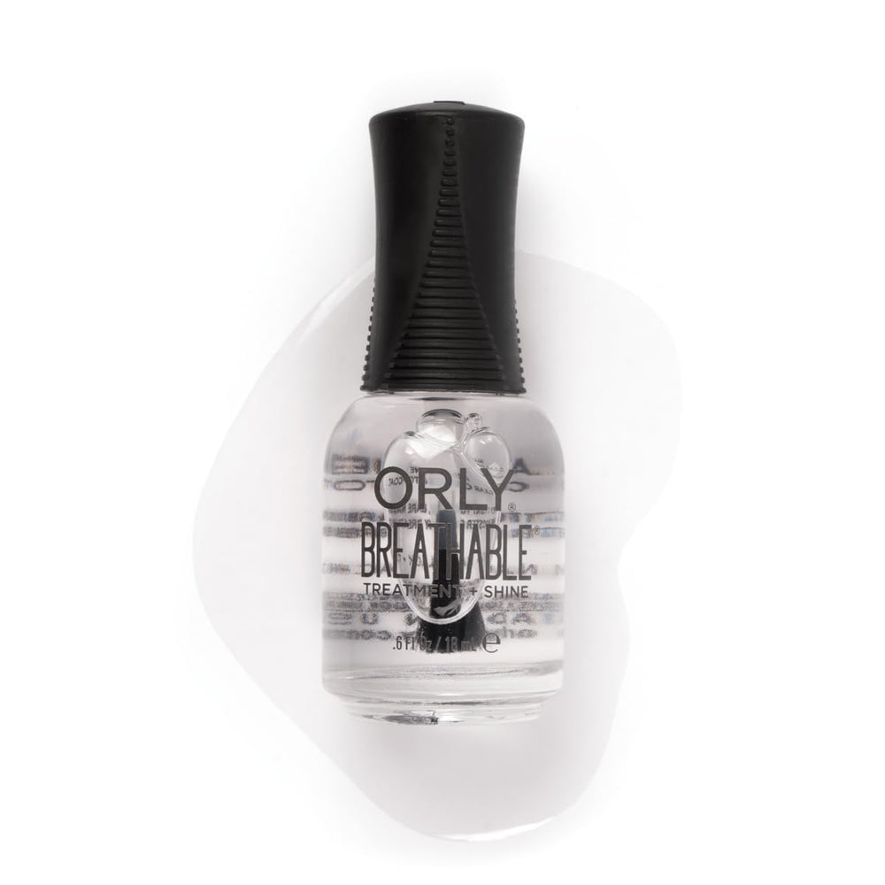 Orly Breathable Vernis – bouteille montrant couche transparente et brillance longue durée