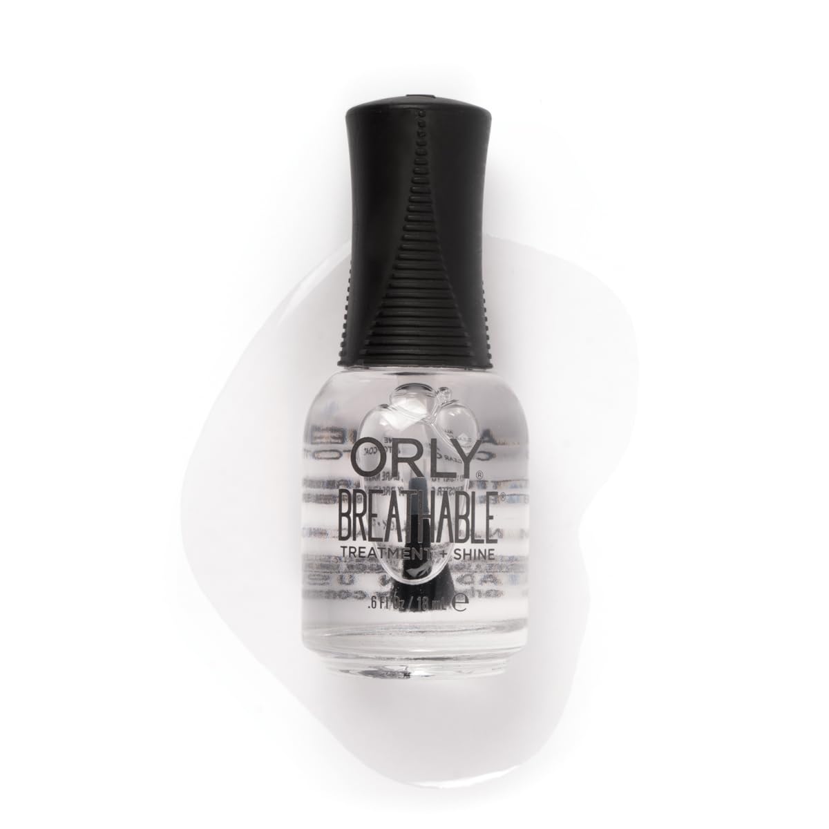 Orly Breathable Vernis – bouteille montrant couche transparente et brillance longue durée