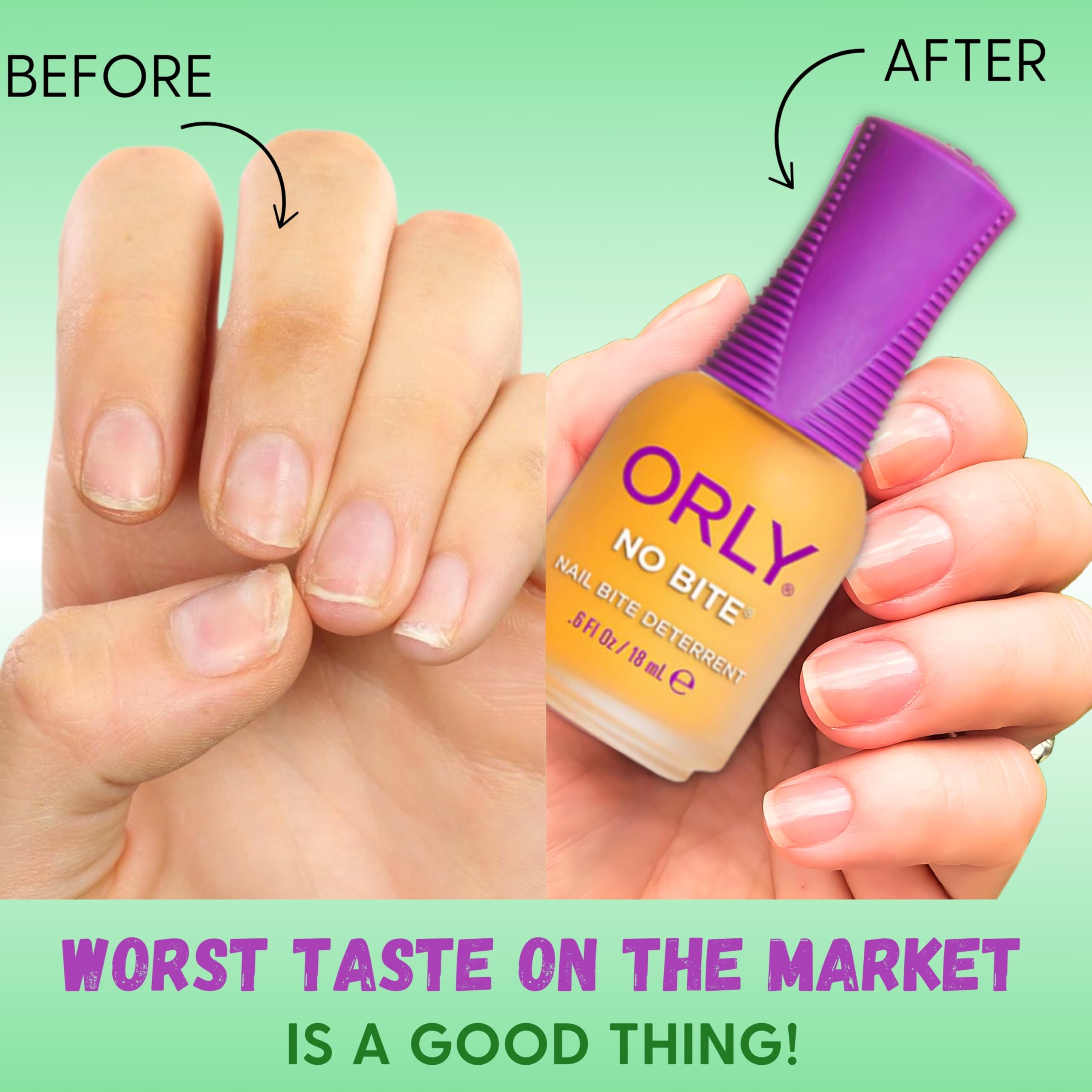 Orly No Bite, fini invisible et sèche rapidement pour une couche discrète et efficace.