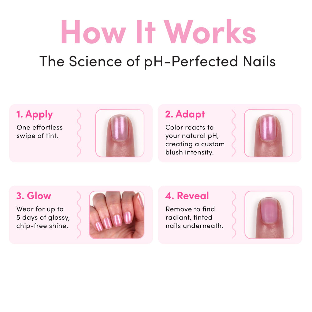 Orly pH Perfector – teinte rosée froide avec fini argenté pour un éclat frais.