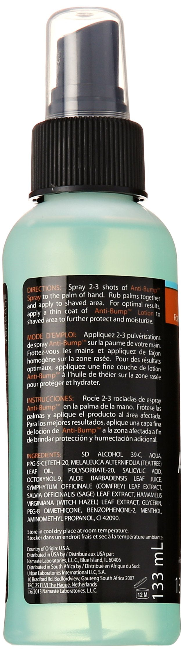 ORS arbre à thé après-rasage appliqué sur nuque et visage pour prévenir irritations.