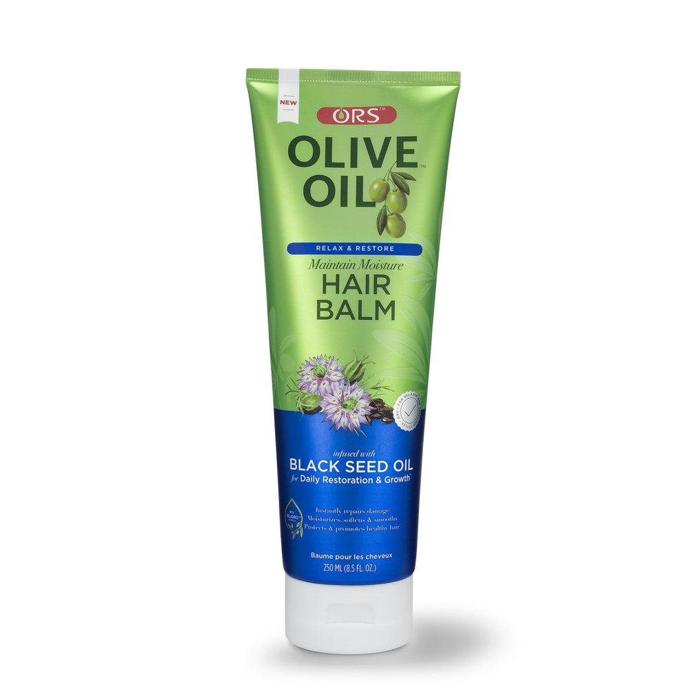 Texture crémeuse du baume ORS à l’huile d’olive pour hydrater et lisser les cheveux