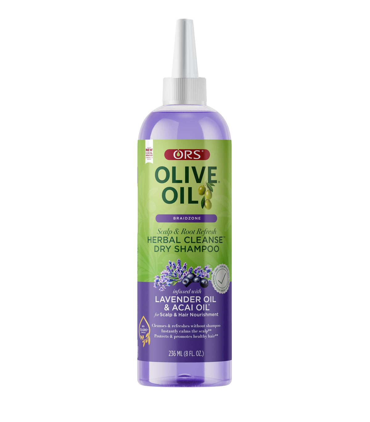ORS Shampoing sec Braidzone à l’huile d’olive et lavande rafraîchit les tresses