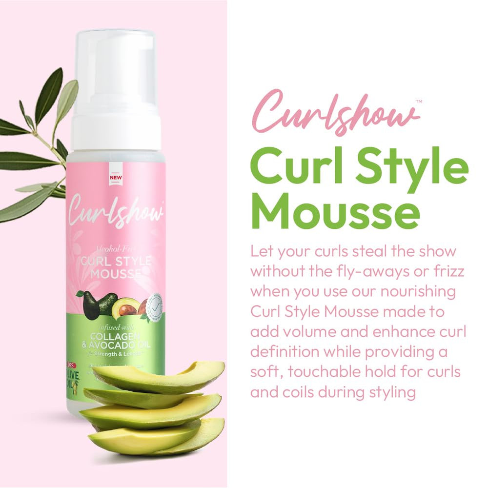 ORS Curlshow Mousse – texture légère sans résidu collant.