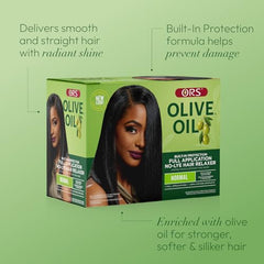 ORS finished hair shine shows smoothness and body after relaxing