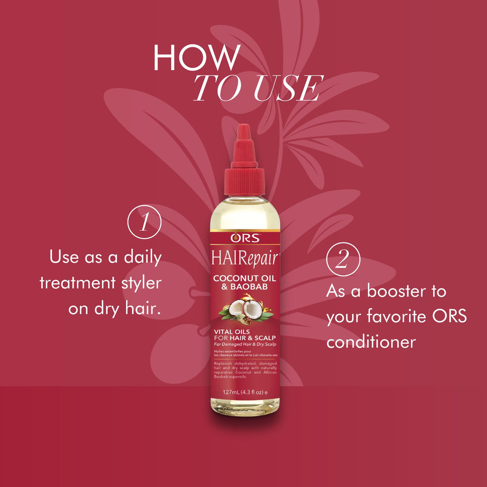 Routine capillaire quotidienne avec ORS HAIRepair sans sulfate et sans parabènes.