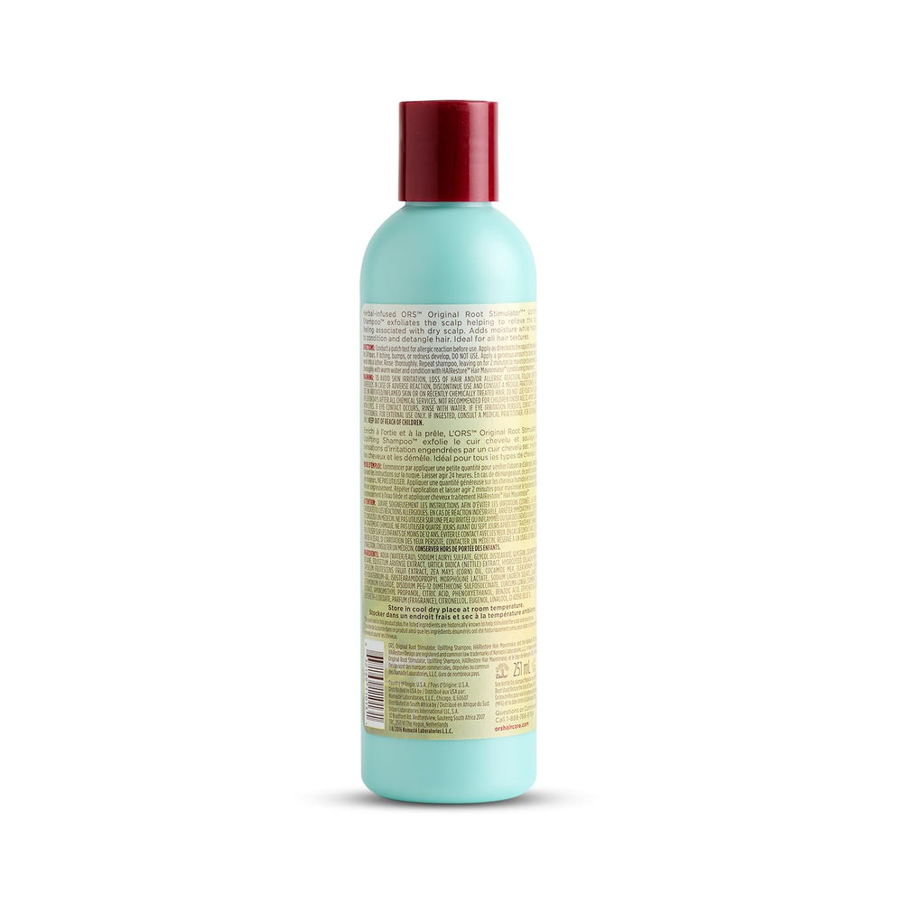 ORS Hairrestore Shampoing, action de versement fluide pour démêlage.
