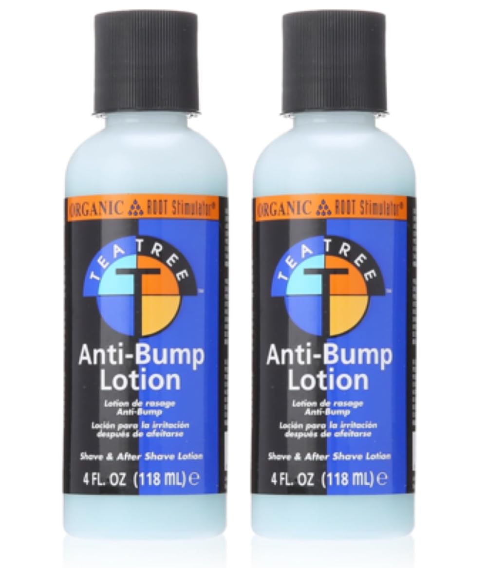 ORS Lotion anti-bump à l’huile d’arbre à thé, flacon 4 oz prêt pour le rasage.