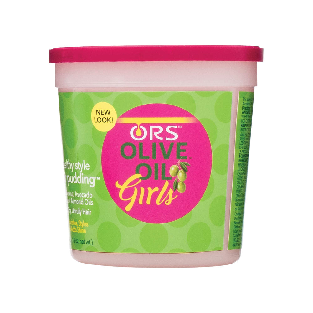 ORS Huile d'olive pour filles — pâte capillaire légère, coiffer sans alourdir et hydrater.