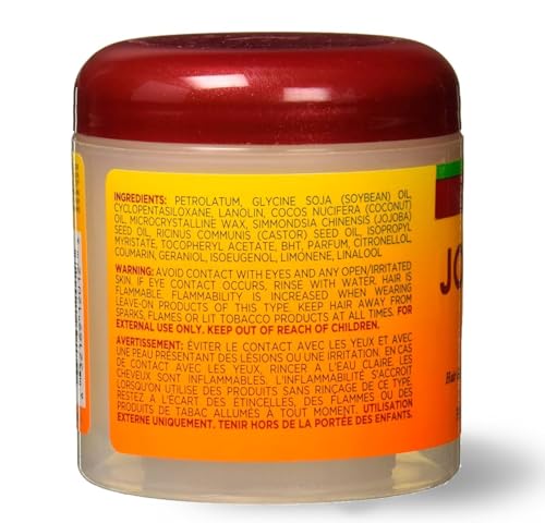 ORS Huile de jojoba sur cheveux, brillance naturelle et coiffage facilité.