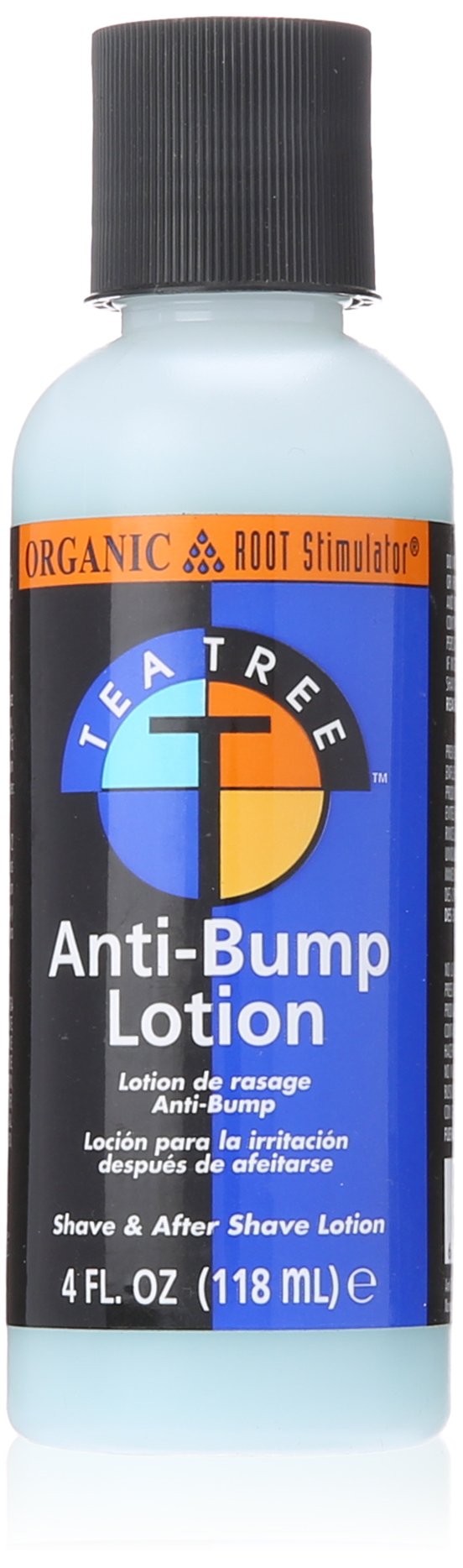Lotion ORS arbre à thé, bouteille 118 ml, usage pré-rasage pour protéger la peau.