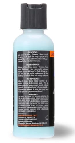 ORS Lotion Anti-Bump, texture lisse, prépare la peau avant rasage.