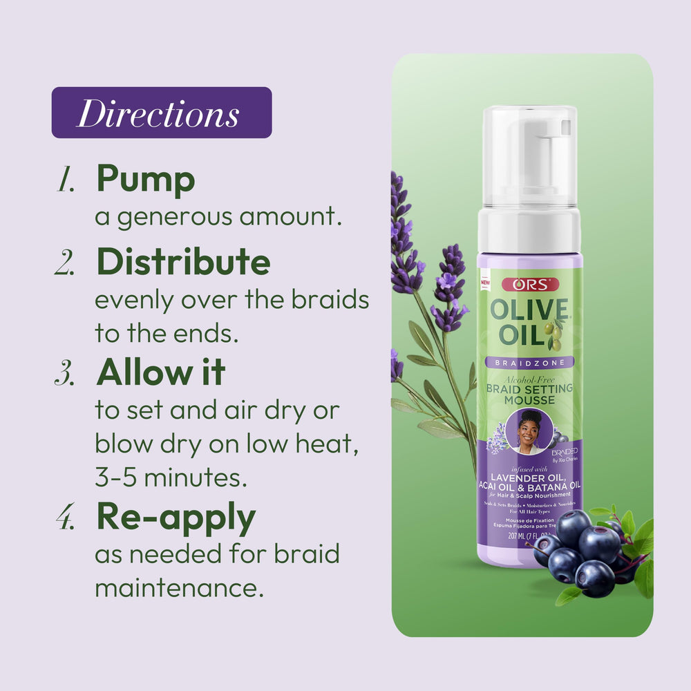ORS Mousse: formule sans alcool pour cuir chevelu doux.